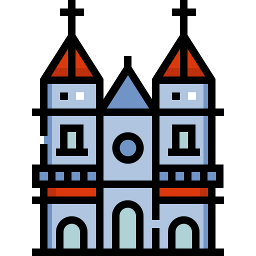 heuvelse kerk tilburg Detailed Straight Lineal color icoon