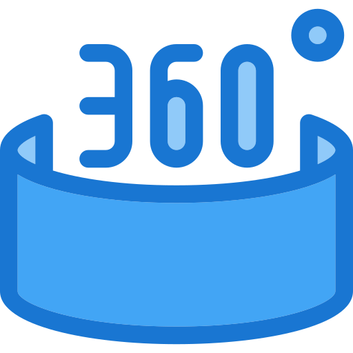 360 graden uitzicht Deemak Daksina Blue icoon