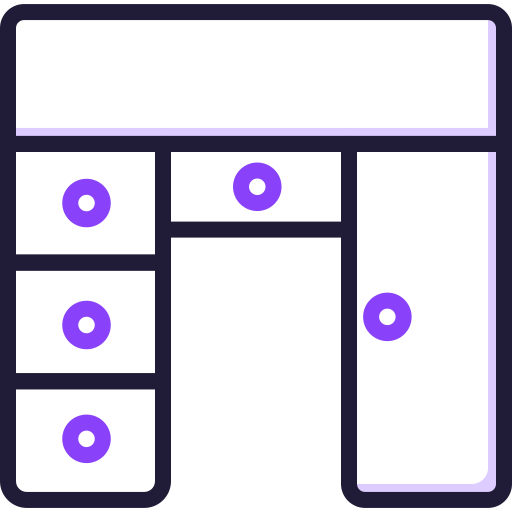 Computer table Generic color lineal-color icon