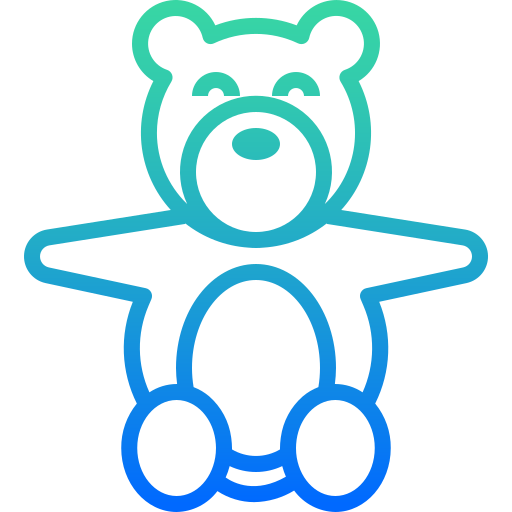 Urso teddy Winnievizence Outline gradient Ícone