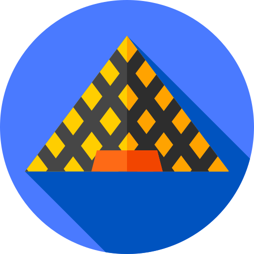 piramida luwru Flat Circular Flat ikona