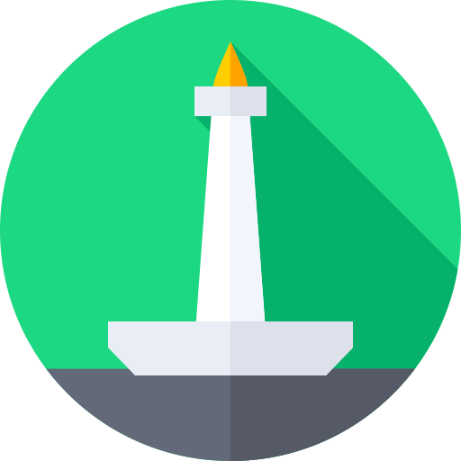 monumento nazionale dell'indonesia Flat Circular Flat icona