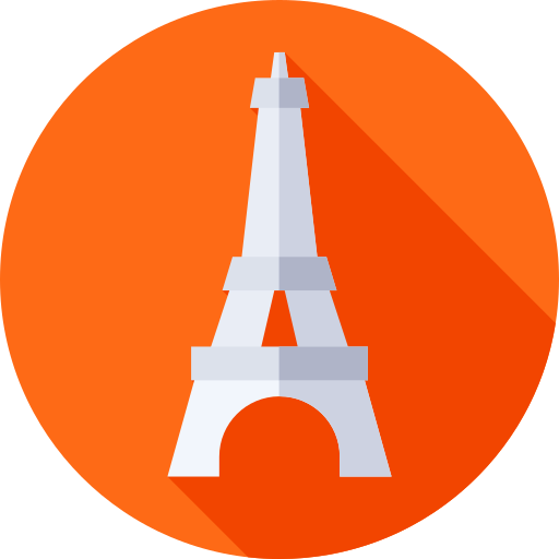 Eiffel tower Flat Circular Flat icon