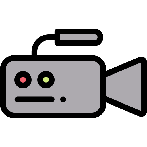 Cámara de video Detailed Rounded Lineal color icono