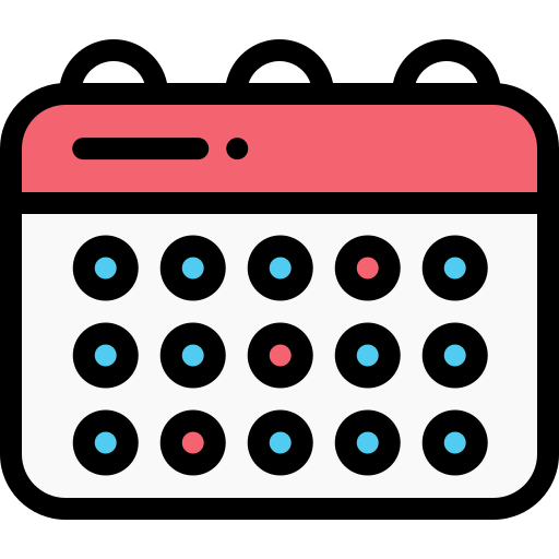 Calendario Detailed Rounded Lineal color icono