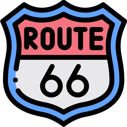 Route 66 Detailed Rounded Lineal color icono