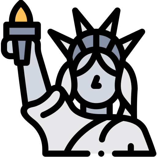 Statue of liberty Detailed Rounded Lineal color icon