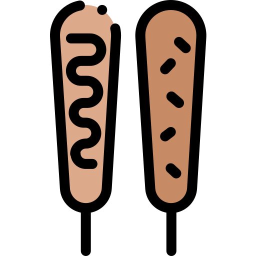 Corndog Detailed Rounded Lineal color icono