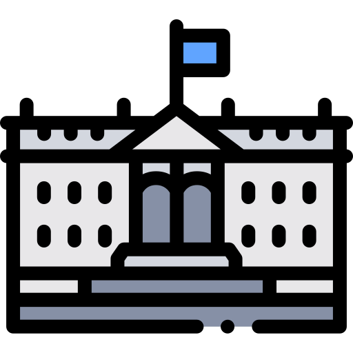 백악관 Detailed Rounded Lineal color icon