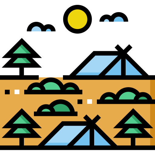 Camping Detailed Straight Lineal color icon