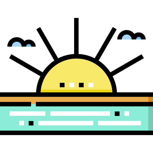 Sunset Detailed Straight Lineal color icon
