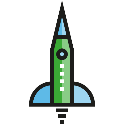 ロケット船 Detailed Straight Lineal color icon