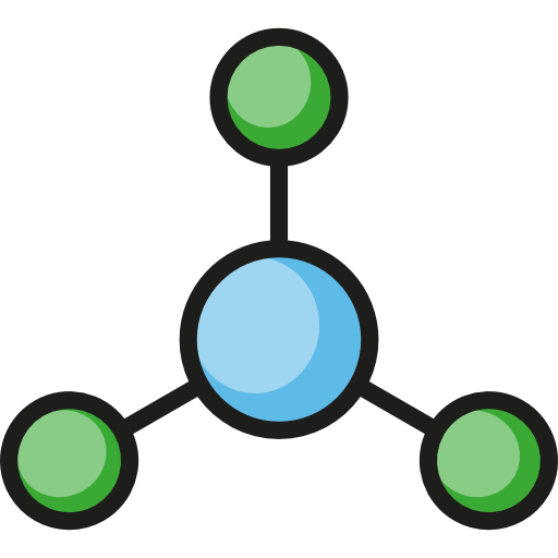 分子 Detailed Straight Lineal color icon