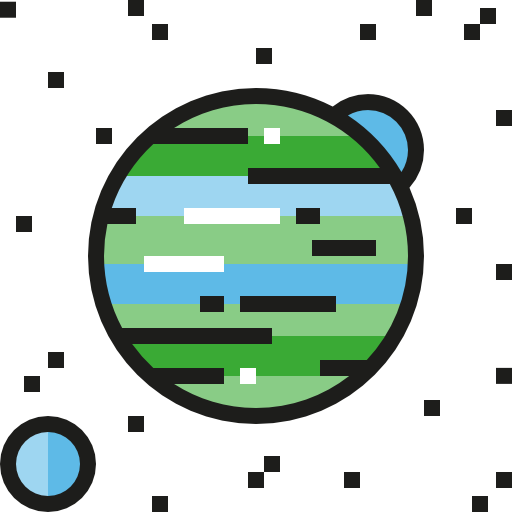 행성 Detailed Straight Lineal color icon