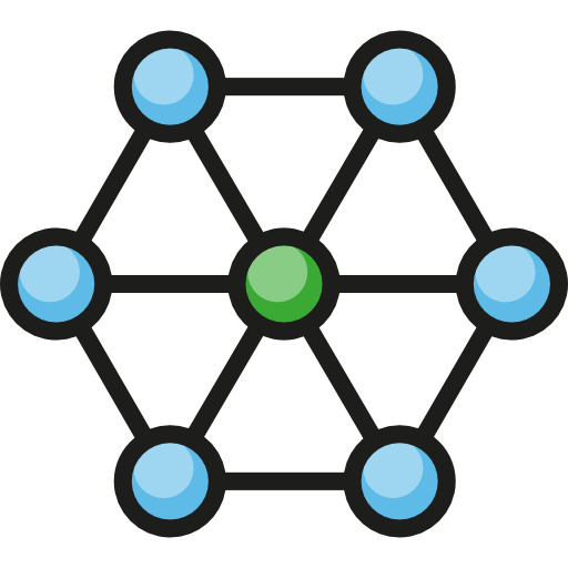 분자 Detailed Straight Lineal color icon