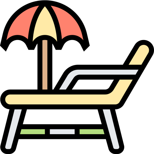 Beach chair Meticulous Lineal Color icon