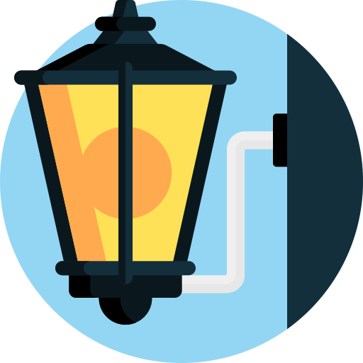 Street lamp Detailed Flat Circular Flat icon