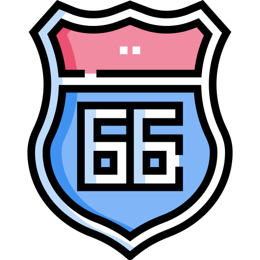 Route 66 Detailed Straight Lineal color icono