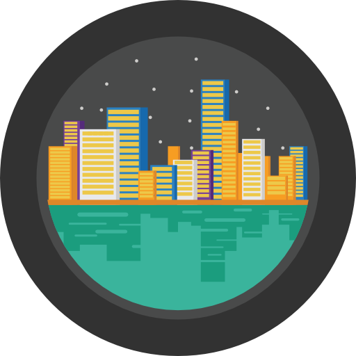 Cityscape Flaticons Flat Circular icon