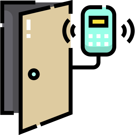 Door Detailed Straight Lineal color icon