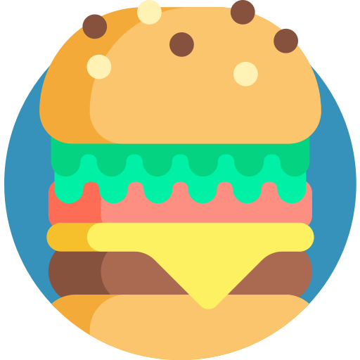 Гамбургер Detailed Flat Circular Flat иконка