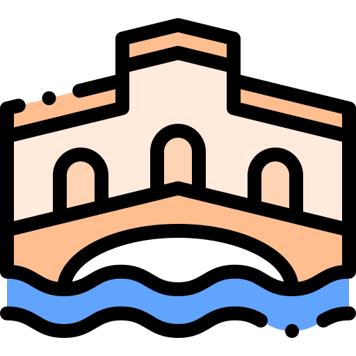 Rialto bridge Detailed Rounded Lineal color icon