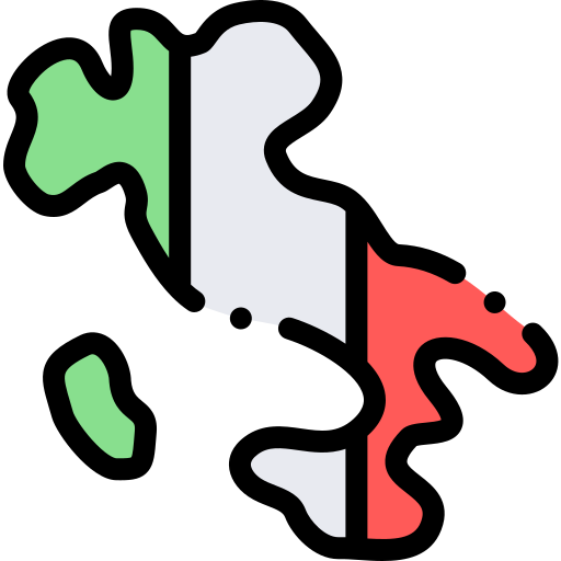 イタリア Detailed Rounded Lineal color icon