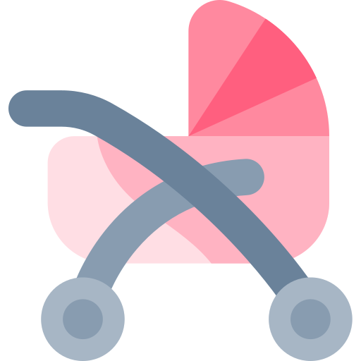 Baby stroller Kawaii Flat icon