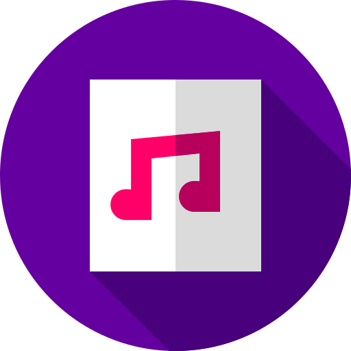 bladmuziek Flat Circular Flat icoon