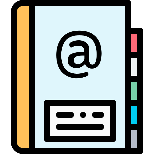 Address book Detailed Rounded Lineal color icon