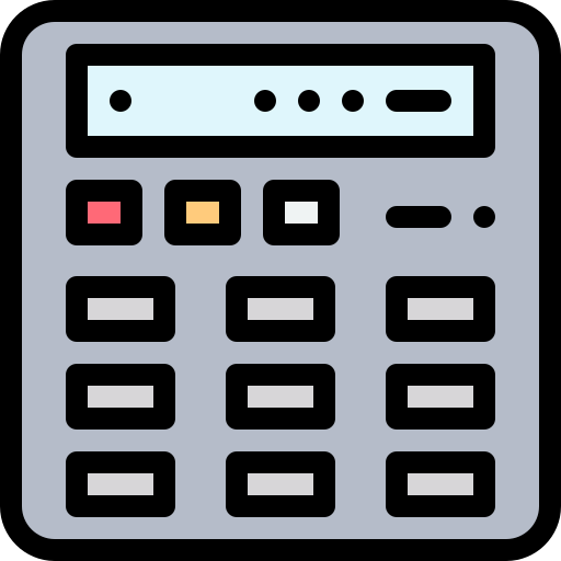 Calculadora Detailed Rounded Lineal color icono