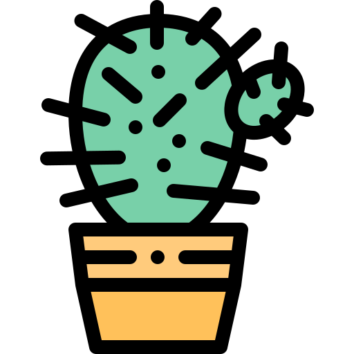 kaktus Detailed Rounded Lineal color ikona
