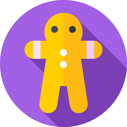 Gingerbread man Flat Circular Flat icon