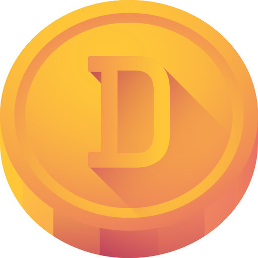 dogecoin 3D Color icoon