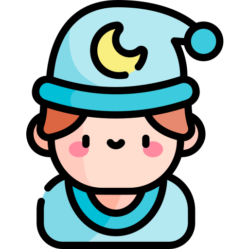 slapende hoed Kawaii Lineal color icoon