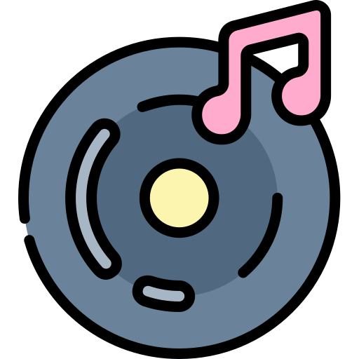 Disc Kawaii Lineal color icon