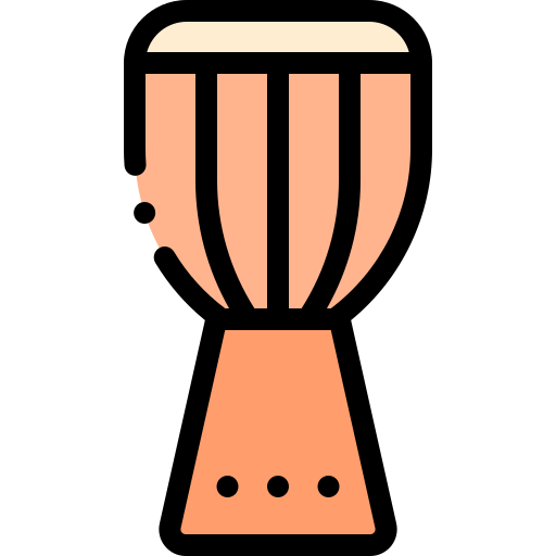 African drum Detailed Rounded Lineal color icon