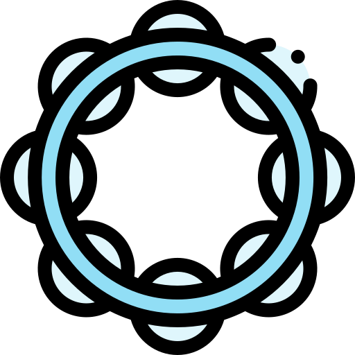 Tambourine Detailed Rounded Lineal color icon