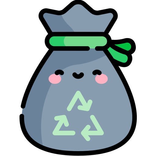 busta della spazzatura Kawaii Lineal color icona