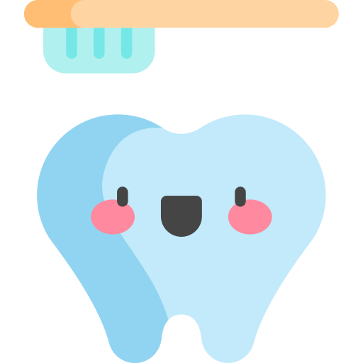 mycie zębów Kawaii Flat ikona