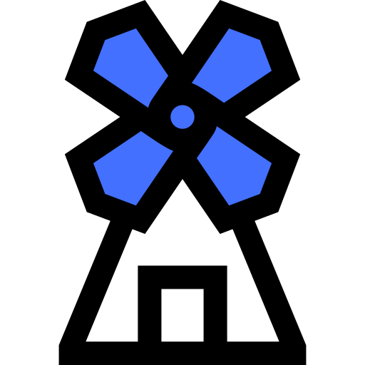 Wind turbine Inipagistudio Blue icon