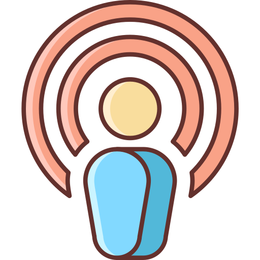 Podcast Flaticons Lineal Color Ícone