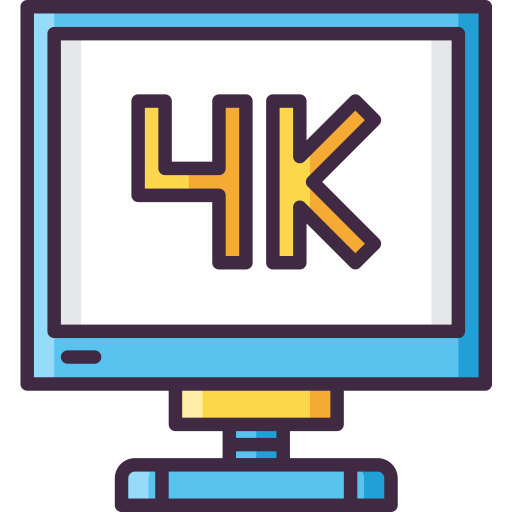 4k film Flaticons Lineal Color icon