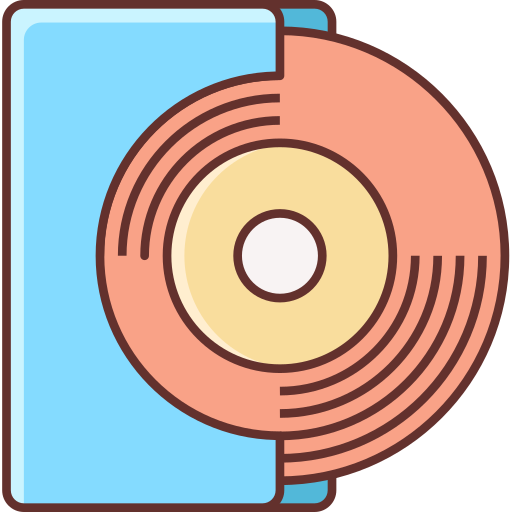 disco de vinilo Flaticons Lineal Color icono