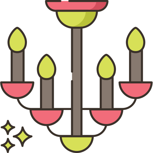 Żyrandol Flaticons Lineal Color ikona