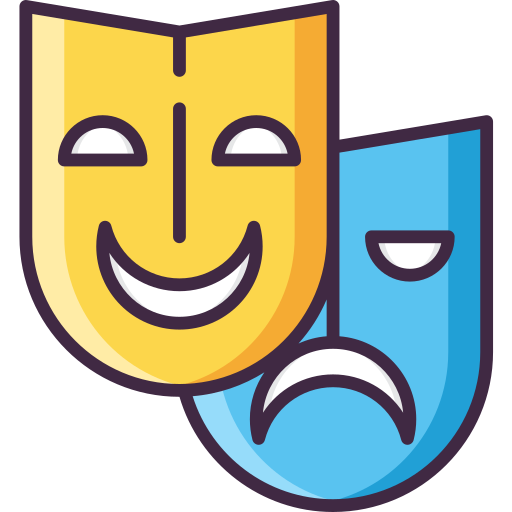 theatermaske Flaticons Lineal Color icon