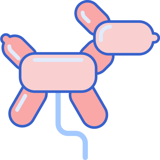 Воздушный шар собака Flaticons Lineal Color иконка