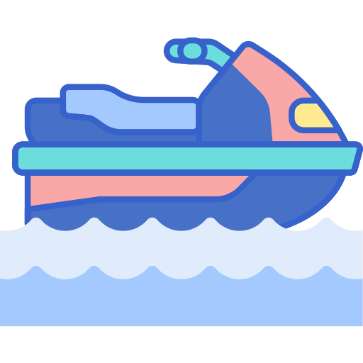 moto d'acqua Flaticons Lineal Color icona