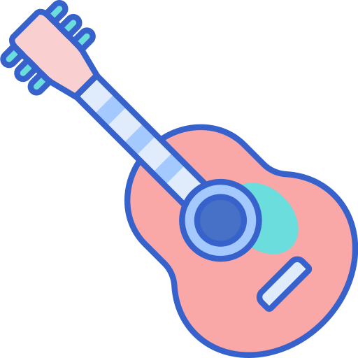 gitara Flaticons Lineal Color ikona