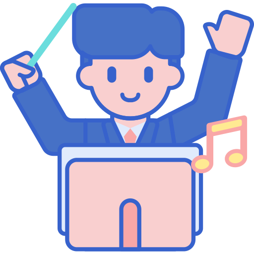 orchestra Flaticons Lineal Color icona